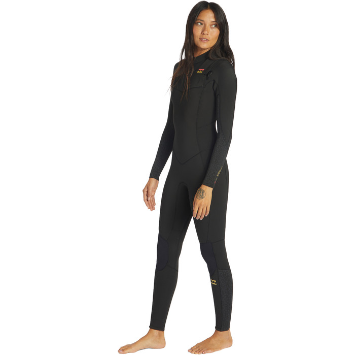 2022 Billabong Mujer Synergy 5/4mm Chest Zip Neopreno F45F35 - Wild Black